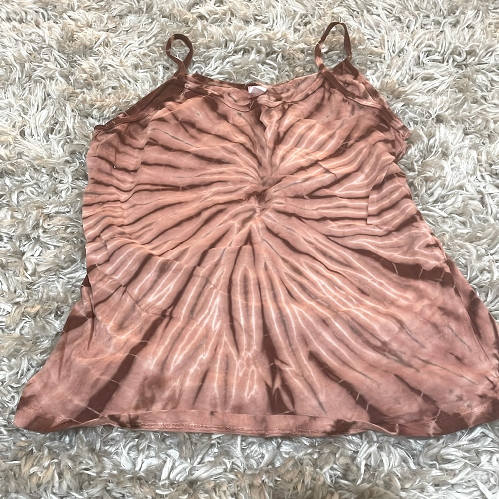 Pink tie-dye tank top
